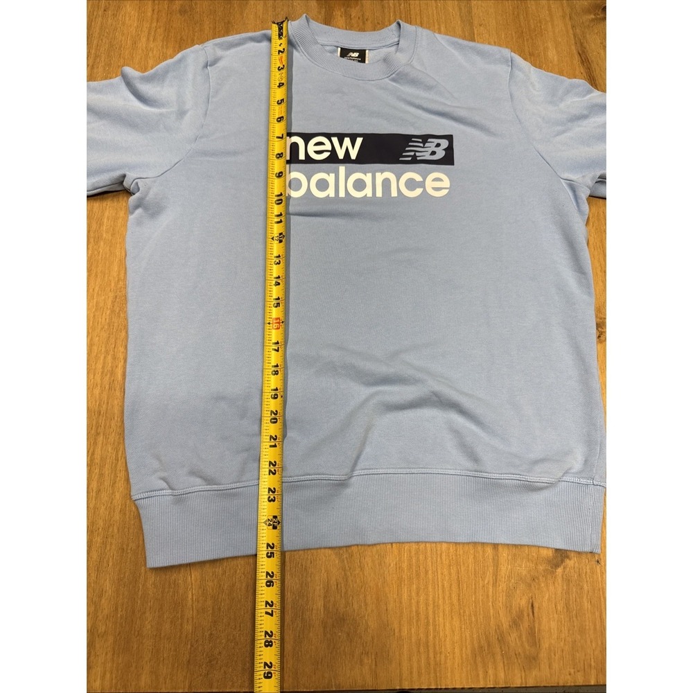 New Balance Crewneck Pullover Script Logo Sweatshirt Women's Large Blue - Picture 8 of 10